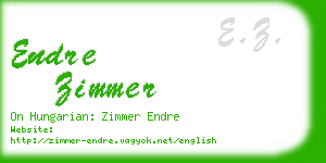 endre zimmer business card